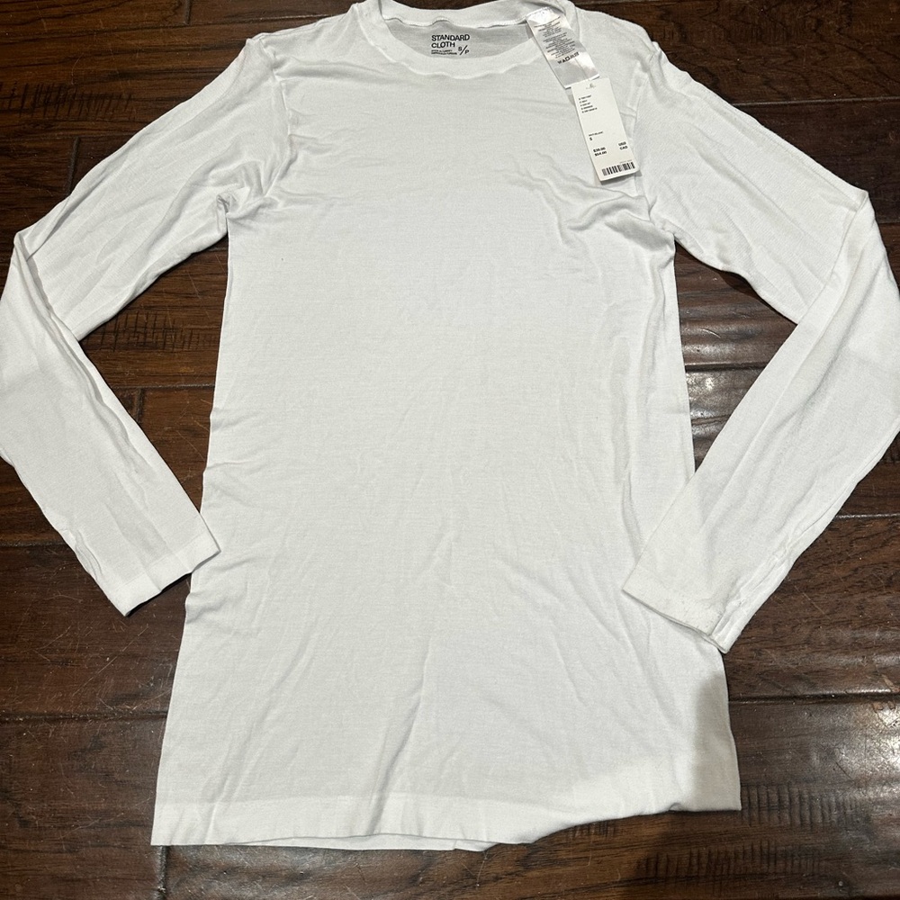Women's White Long Sleeve‎ Top Layering Size S NWT